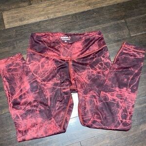 Reebok Womens Workout Training Leggings Red Medium